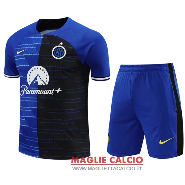 nuova magliette inter milan formazione set completo 2023-2024 blu