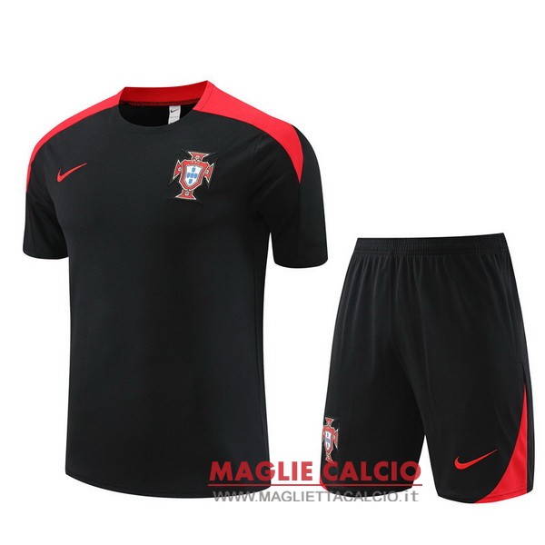 formazione magliette portogallo set completo bambino 2024 nero rosso