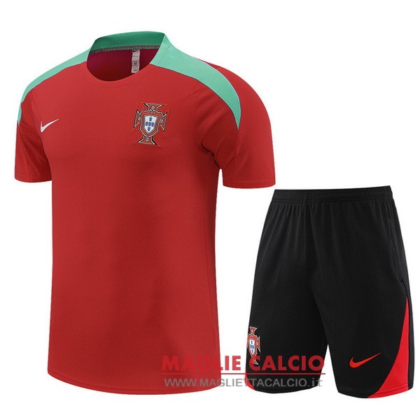 nuova formazione set completo divisione magliette portogallo 2024 rosso nero