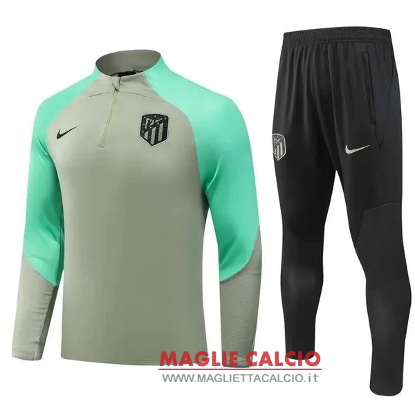 nuova atletico madrid insieme completo verde felpa da allenamento 2023-2024