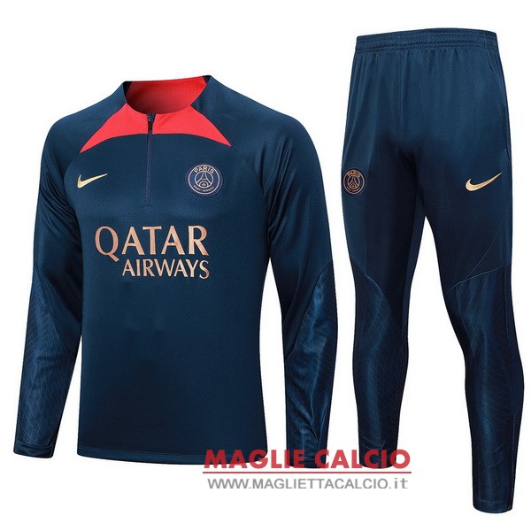 nuova paris saint germain insieme completo blu I navy rosso felpa da allenamento 2023-2024