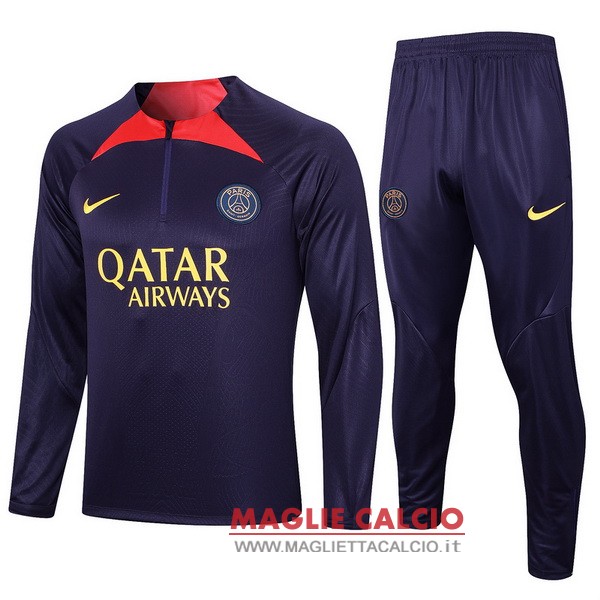 felpa da allenamento bambino set completo psg 2023-2024 purpureo II rosso