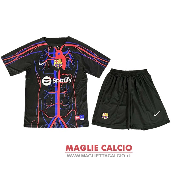 nuova divisione magliette speciale barcellona set completo uomo 2023-2024 nero purpureo