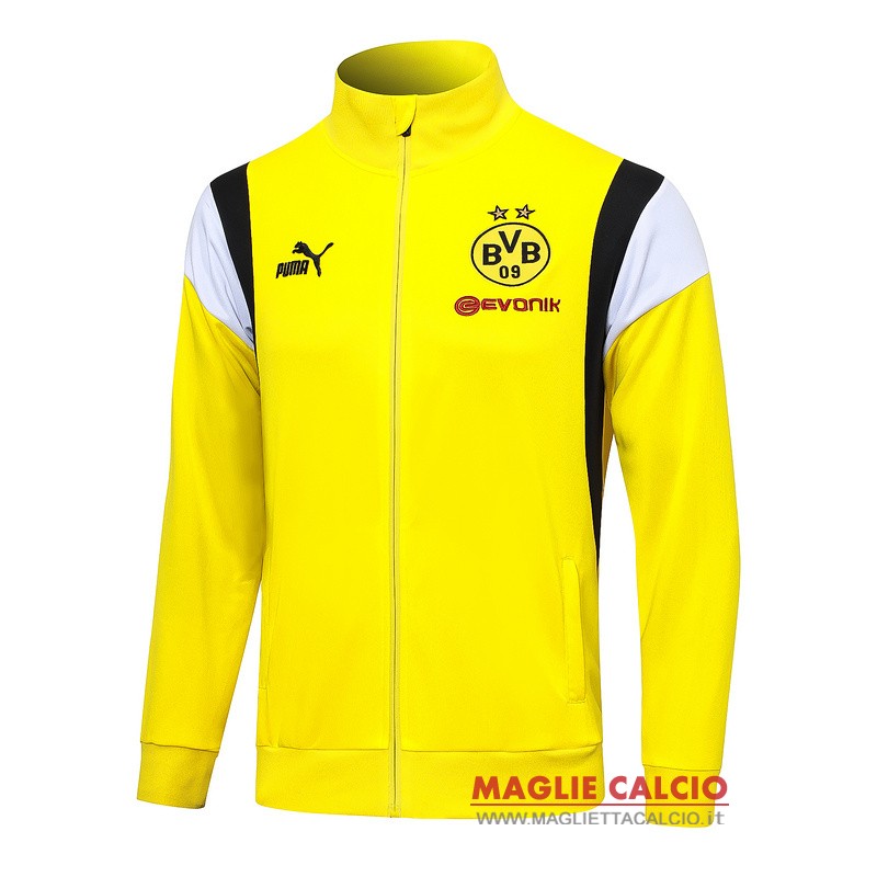 nuova borussia dortmund giallo bianco giacca lunga zip 2023-2024