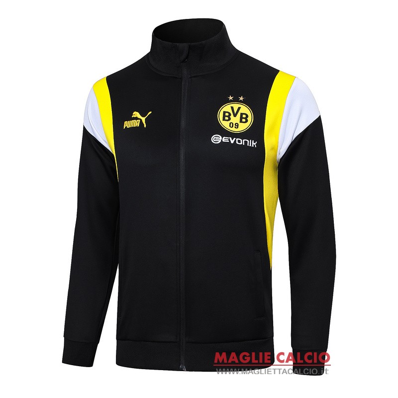 nuova borussia dortmund nero giallo giacca lunga zip 2023-2024