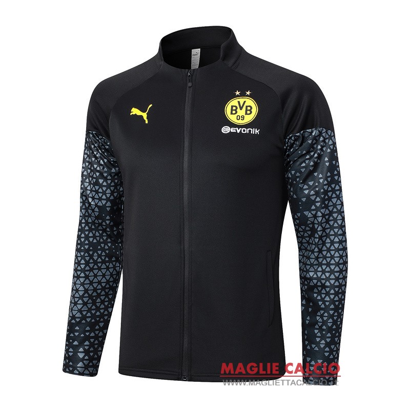 nuova borussia dortmund nero grigio giacca lunga zip 2023-2024