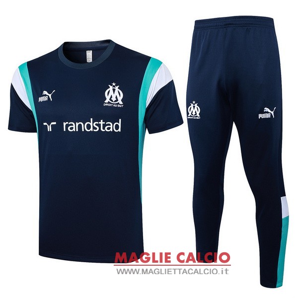 nuova formazione set completo divisione magliette marseille 2023-2024 blu navy bianco