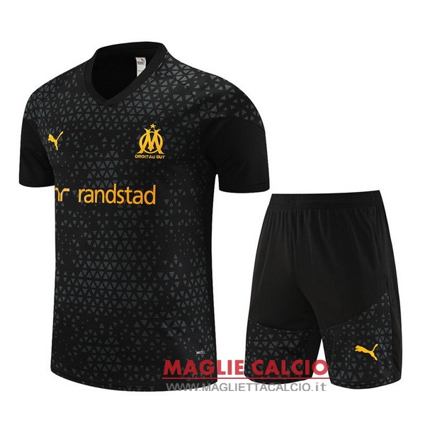 formazione magliette marseille set completo bambino 2023-2024 nero giallo