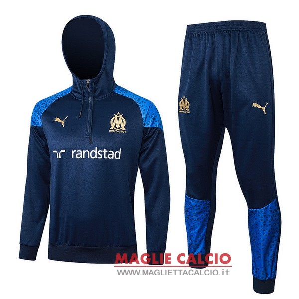 nuova marseille insieme completo blu I navy giacca felpa cappuccio 2023-2024