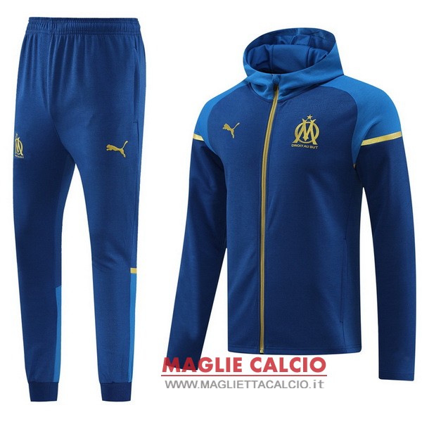 nuova marseille insieme completo blu navy giacca felpa cappuccio 2023-2024