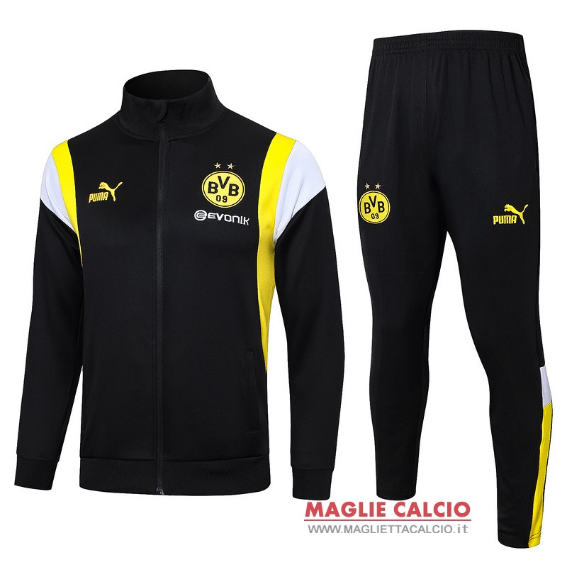 nuova borussia dortmund insieme completo nero giallo bianco giacca 2023-2024