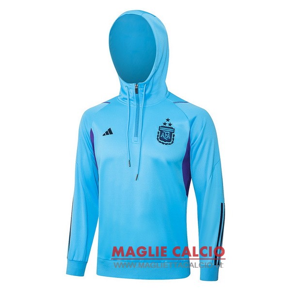 nuova argentina blu giacca felpa cappuccio 2023