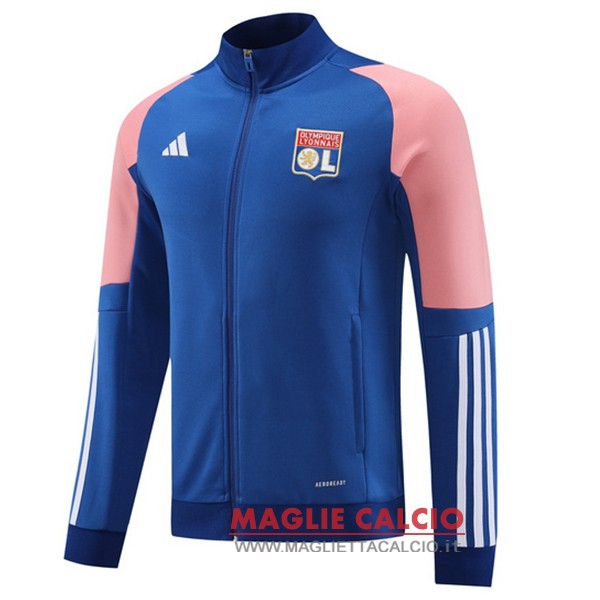 lyonnais blu rosa giacca lunga zip 2023-2024