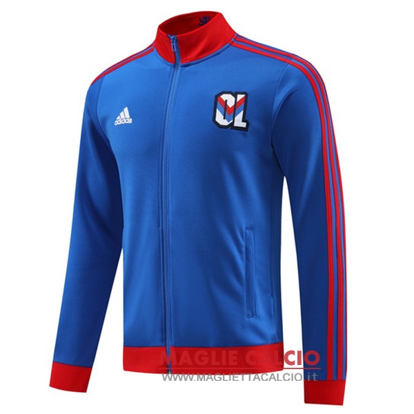 lyonnais blu rosso giacca lunga zip 2023-2024