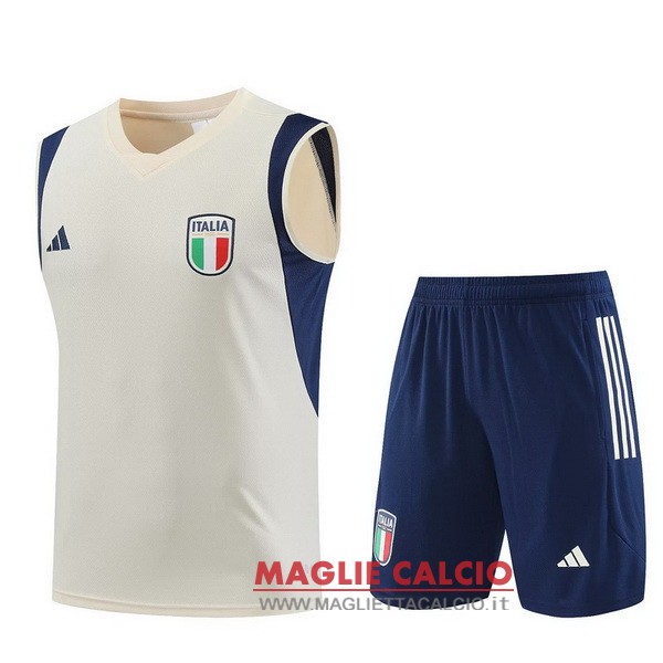 senza maniche magliette italia formazione set completo 2023 giallo blu