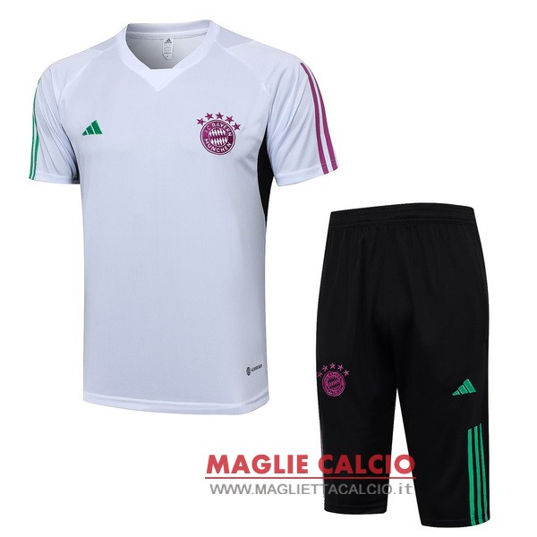 nuova magliette bayern munich formazione set completo 2023-2024 bianco nero purpureo