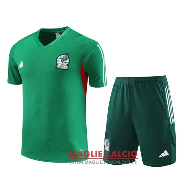 nuova formazione set completo divisione magliette messico 2023-2024 verde.