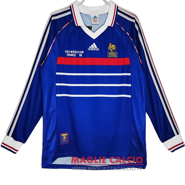 nuova prima manica lunga magliette nazionale francia retro 1998