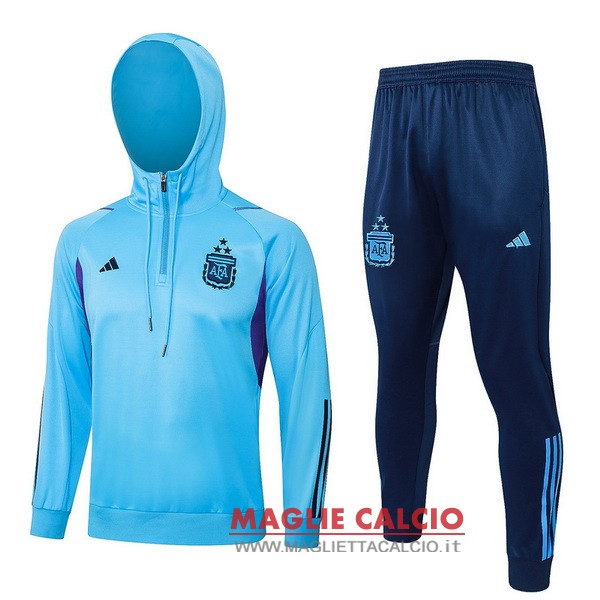 nuova argentina insieme completo blu giacca felpa cappuccio 2023