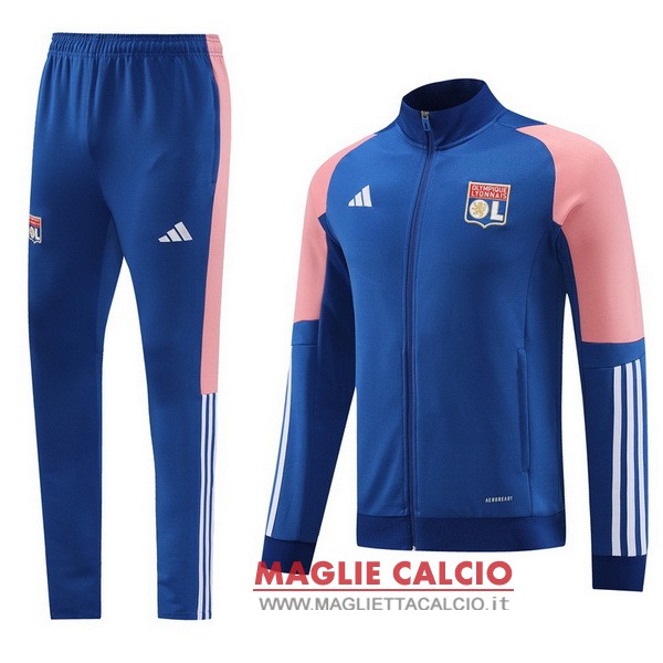 nuova lyonnais insieme completo blu rosa giacca lunga zip 2023-2024