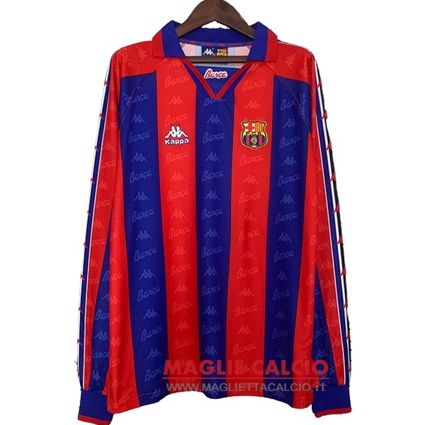nuova prima manica lunga divisione magliette fc barcelona retro 1996-1997