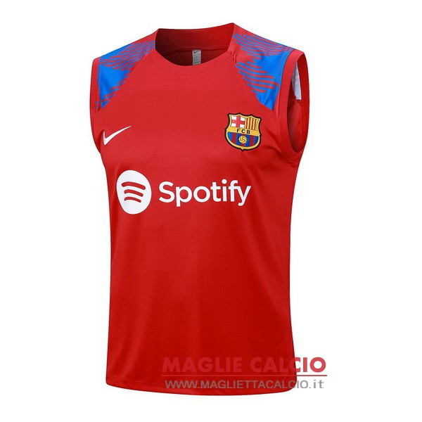 nuova senza maniche formazione divisione magliette barcelona 2023-2024 rosso blu