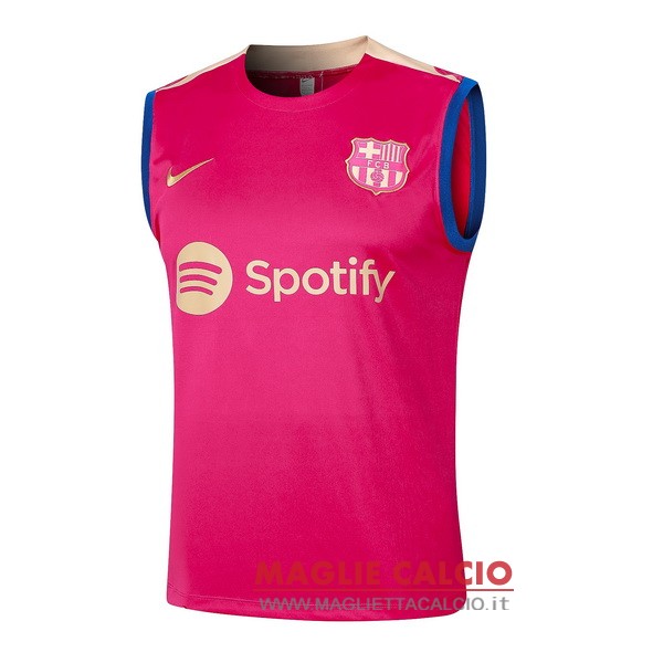 nuova senza maniche formazione divisione magliette barcelona 2023-2024 rosa