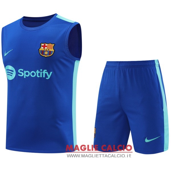 nuova senza maniche formazione set completo divisione magliette barcelona 2023-2024 I blu