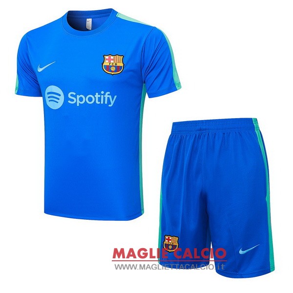 nuova formazione set completo divisione magliette barcelona 2023-2024 blu I verde