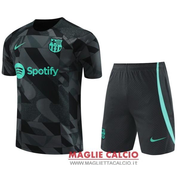 nuova formazione set completo divisione magliette barcelona 2023-2024 verde II navy