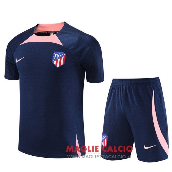 formazione magliette atletico madrid set completo bambino 2023-2024 blu navy rosa