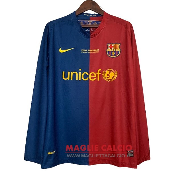 nuova prima manica lunga divisione magliette fc barcelona retro 2008-2009