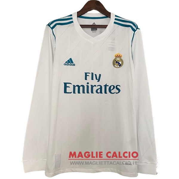 nuova prima manica lunga divisione magliette real madrid retro 2017-2018