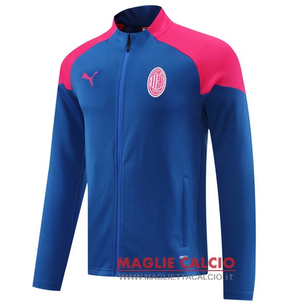 nuova ac milan blu rosa giacca lunga zip 2024-2025