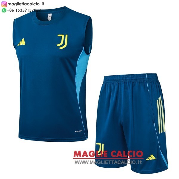 senza maniche magliette set completo juventus formazione 2025-2026 Blu