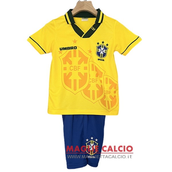 nuova prima magliette brasile retro set completo bambino 1994
