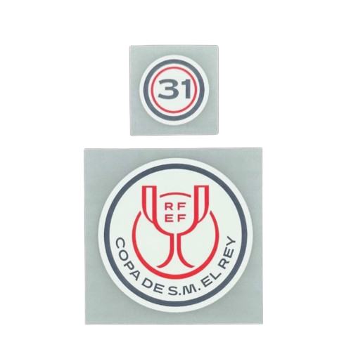 Copa Del Rey 2025 + 31 Champions Patches (FC Barcelona)