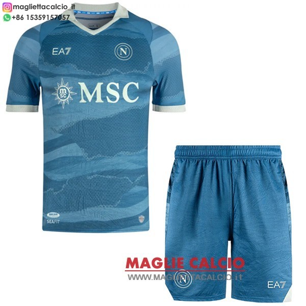 nuova fourth set completo magliette napoli bambino 2024-2025