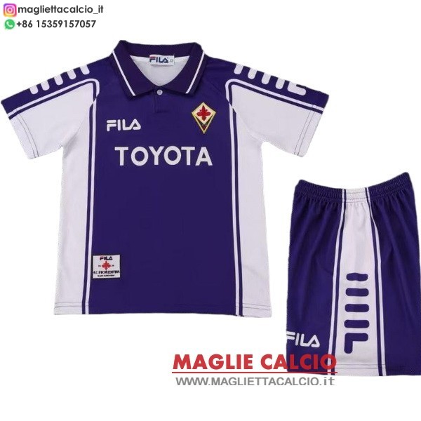 nuova prima maglietta fiorentina set completo bambino retro 1999-2000