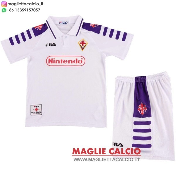 nuova seconda maglietta fiorentina set completo bambino retro 1999-2000