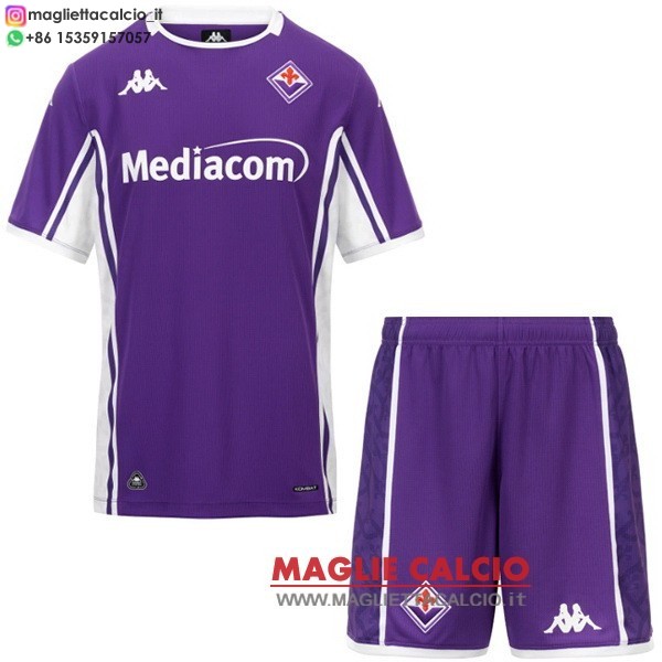 nuova prima maglietta fiorentina set completo bambino 2025-2026