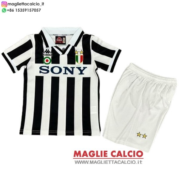prima magliette juventus set completo bambino retro 1995-1996