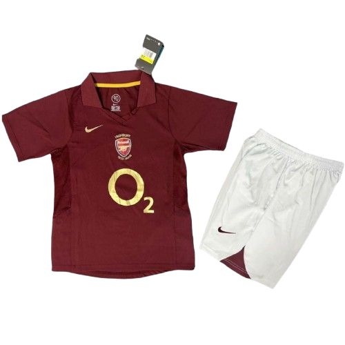nuova prima magliette arsenal set completo bambino Retro 2005/2006