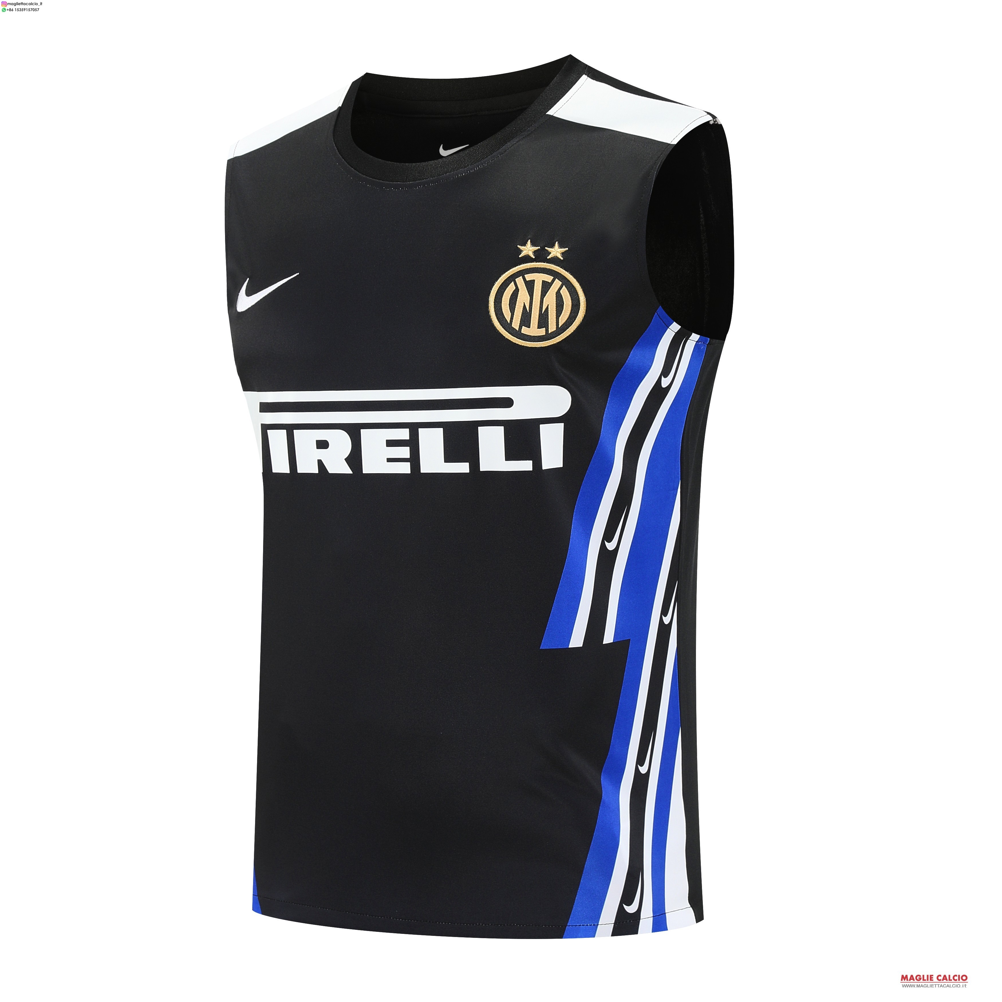 senza maniche formazione divisione magliette Inter Milan 2025-2026 Nero Blu