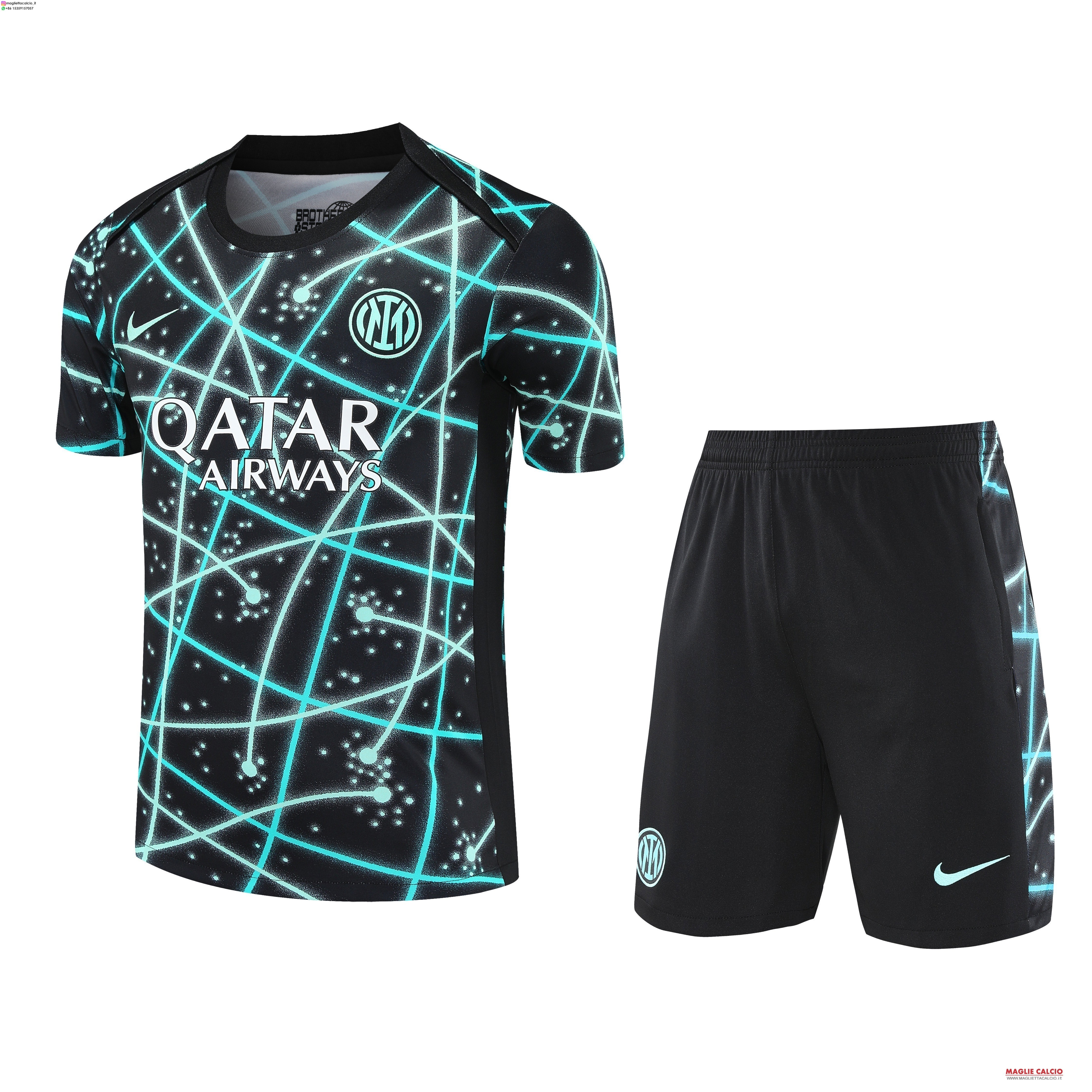 nuova formazione set completo divisione magliette inter milan 2025-2026 Verde Nero