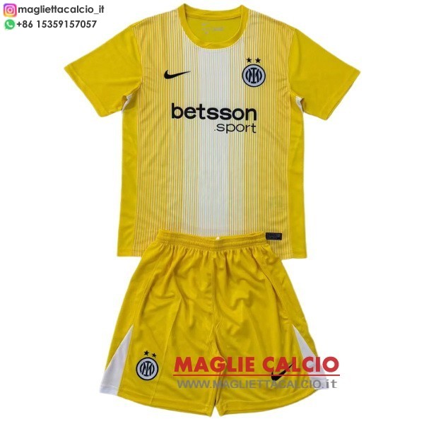 nuova portiere divisione magliette inter milan set completo uomo 2025-2026 giallo