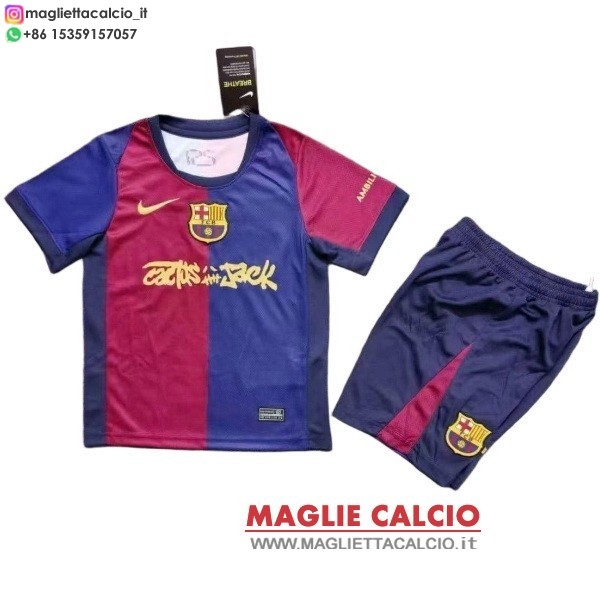 nuova prima iii magliette barcellona set completo bambino 2024-2025