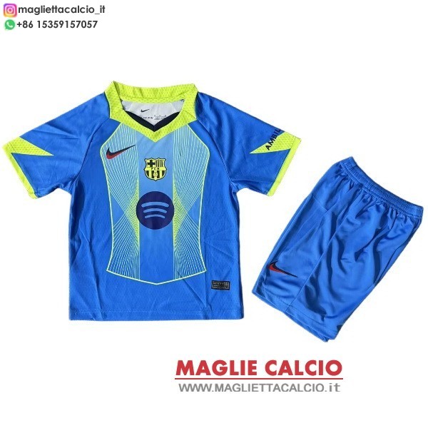 nuova Speciale magliette barcellona set completo bambino 2025-2026 Blu I Giallo