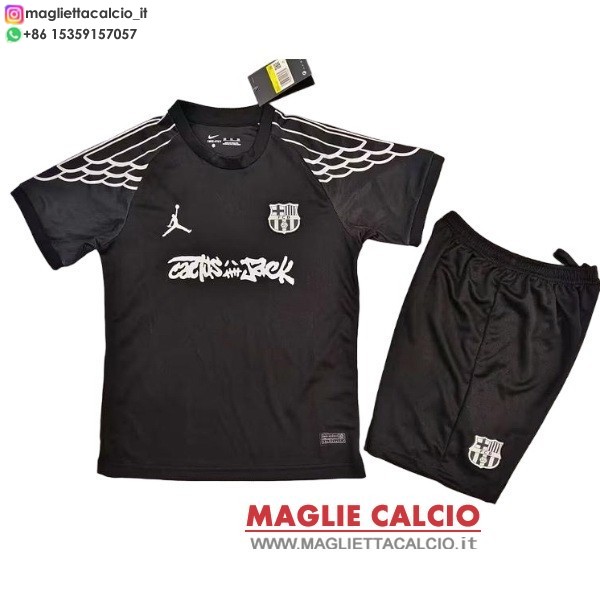 nuova Speciale magliette barcellona set completo bambino 2025-2026 Nero