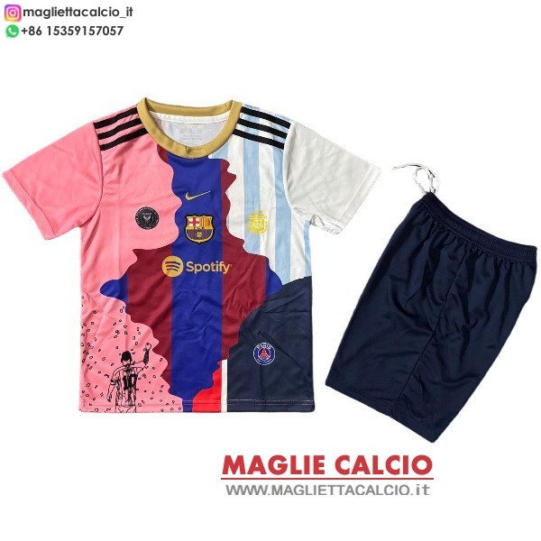 nuova Speciale magliette barcellona set completo bambino 2025-2026 Rosa Blu